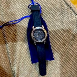 Brand New Master of bling, men’s watch, h2o res, stainless steel, suede band